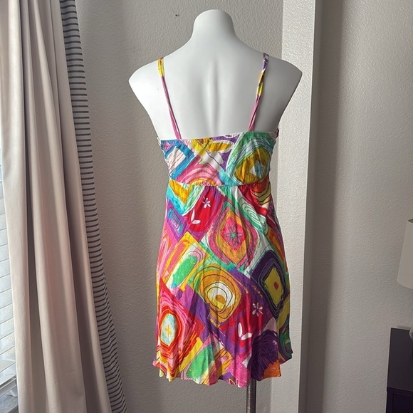 Jams World Dress Size Small Vintage Colorful Art Pattern Drawstring Neckline G9 - Picture 6 of 7